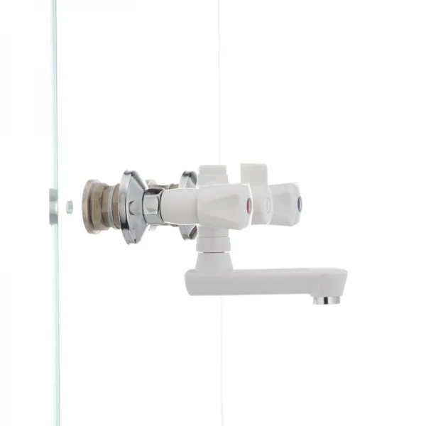 Змішувач для ванни PLAMIX Omega-142 білий з abs-пластику, двовентильний (PM0021)