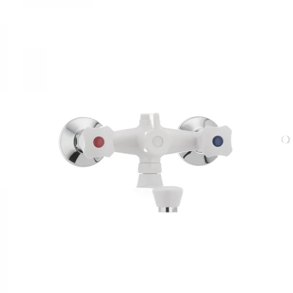Змішувач для ванни PLAMIX Omega-142 білий з abs-пластику, двовентильний (PM0021)
