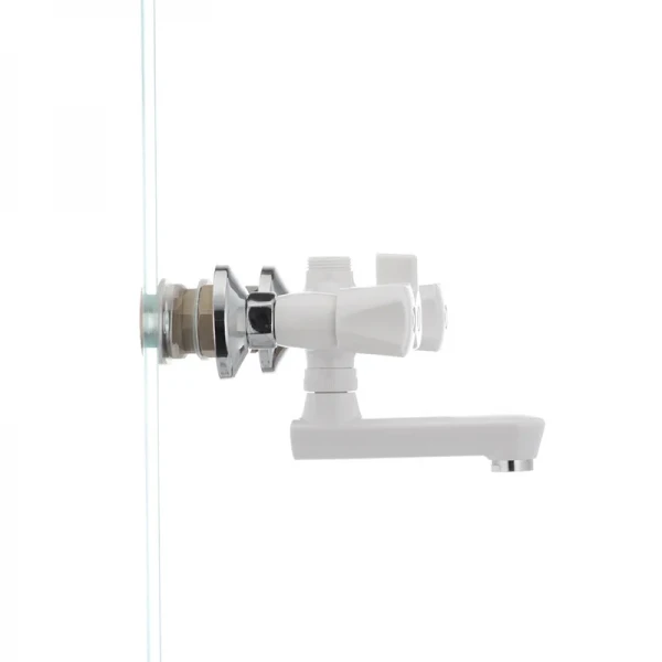Змішувач для ванни PLAMIX Omega-142 білий з abs-пластику, двовентильний (PM0021)