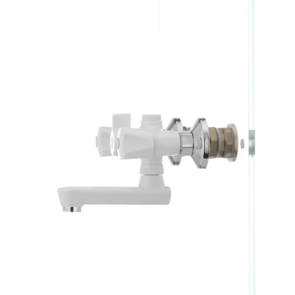 Змішувач для ванни PLAMIX Omega-142 білий з abs-пластику, двовентильний (PM0021)