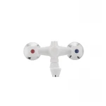 Змішувач для ванни PLAMIX Omega-142 білий з abs-пластику, двовентильний (PM0021)