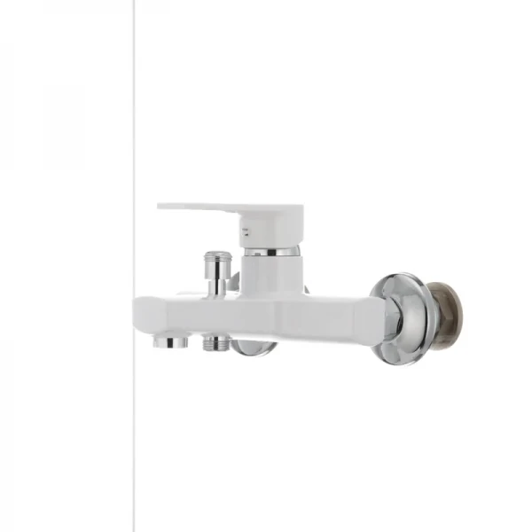 Смеситель для ванны Plamix Oscar-009 пластиковый белый однорычажный (PM0025)