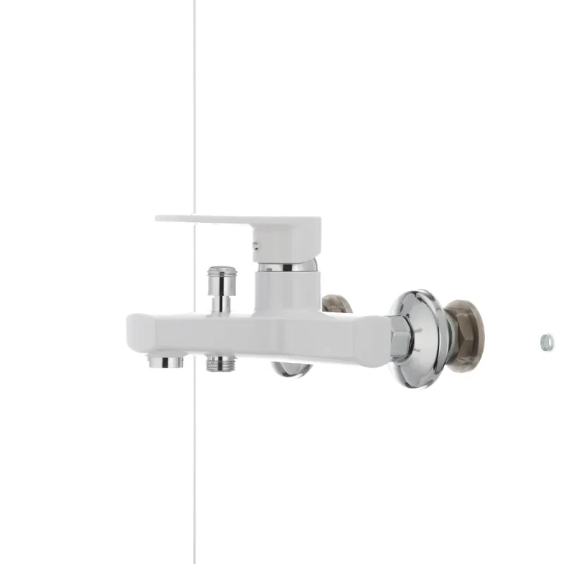 Смеситель для ванны Plamix Oscar-009 White (без шланга и лейки) (PM0025)