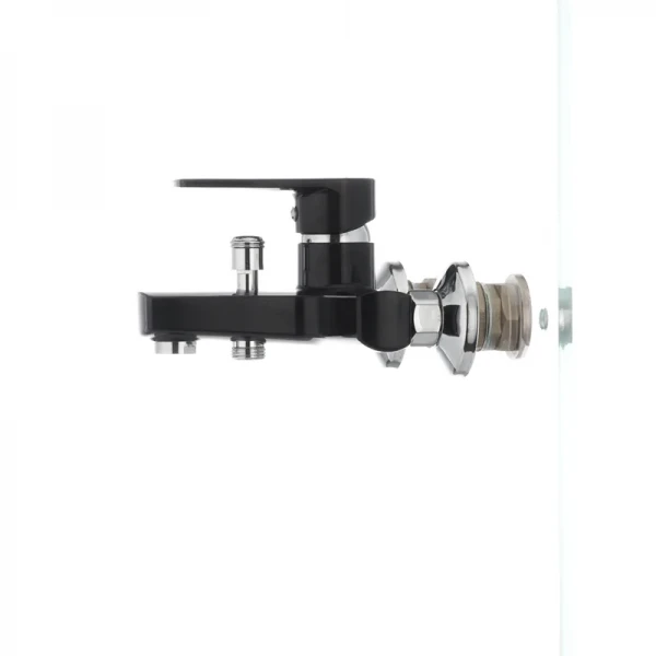 Смеситель для ванны Plamix Oscar-009 черный глянцевый из ABS-пластика, однорычажный, без шланга и лейки (PM0027)