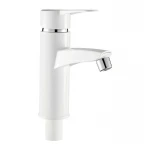 Смеситель для умывальника Plamix Sergio-001(W) Белый (с подводкой) (PM0607)