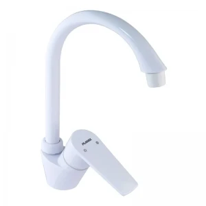 Смеситель для кухни Plamix Oscar-011 из ABS-пластика белый, без гибкой подводки (PM0615)