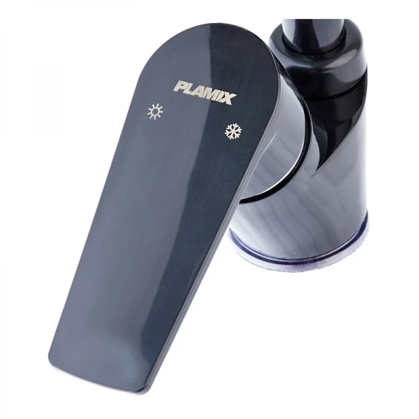 Смеситель для кухни Plamix Oscar-011 из ABS-пластика черный с высоким поворотным изливом (PM0616)