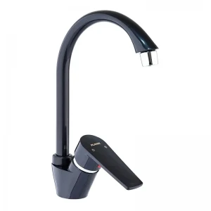 Смеситель для кухни Plamix Oscar-011 из ABS-пластика черный с высоким поворотным изливом (PM0616)