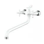 Смеситель для ванны Plamix Amax-142 White (без шланга и воронки) (PM0618)