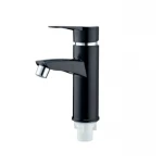 Смеситель для умывальника PLAMIX Sergio-001 Black (с подводкой) (PM0643)