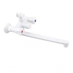 Смеситель для ванны Plamix Omega-140 Euro White (без шланга и лейки) (PM0648)