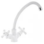 Смеситель на кухню Plamix Amax-271 Белый (с подводкой) (PM0649)