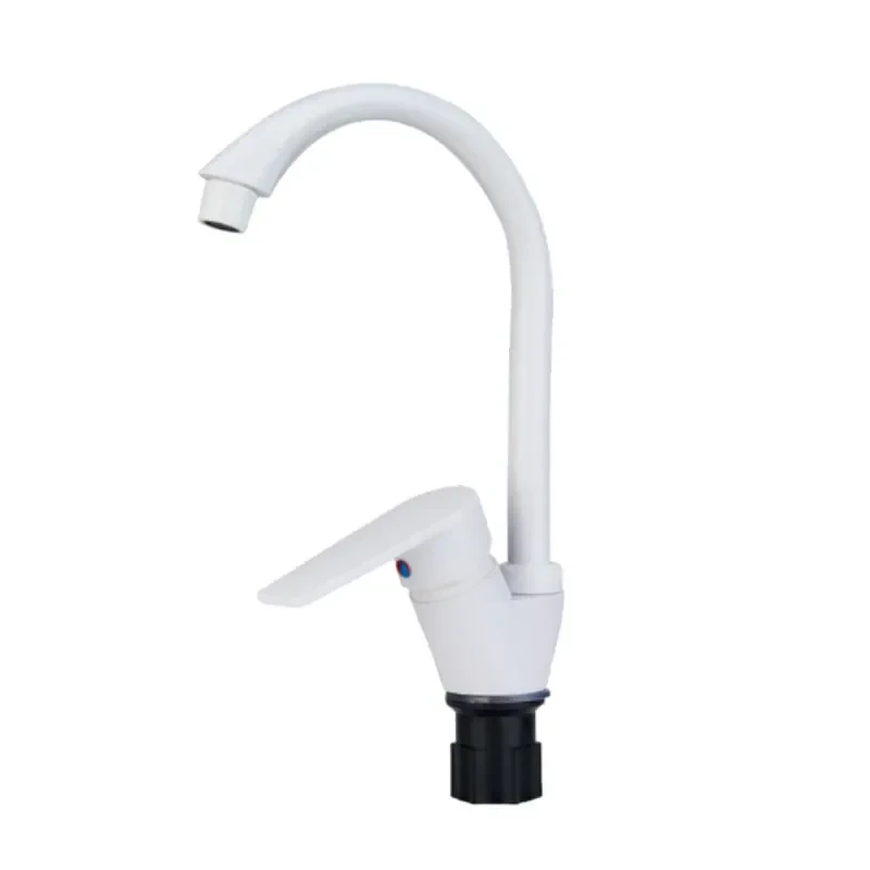 Смеситель для кухни Plamix Oscar-011 White (с подводом) (PM0650)