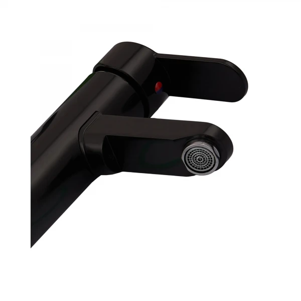 Смеситель для умывальника Plamix Raul-001-A Black (без подвода) (PM0653)