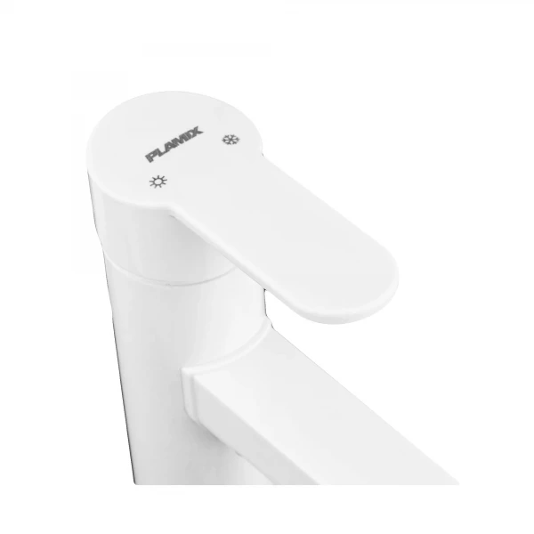 Смеситель для умывальника Plamix Raul-001-A HIGH White (без подвода) (PM0655)