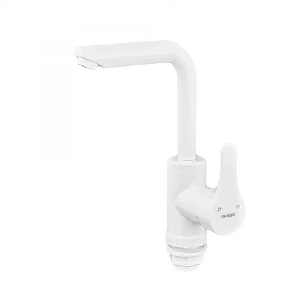 Смеситель для умывальника Plamix Diego-001-G White (без подвода) (PM0656)