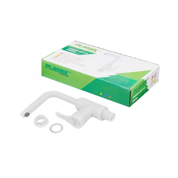 Смеситель для умывальника Plamix Diego-001-G White (без подвода) (PM0656)