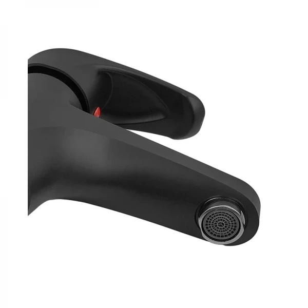 Смеситель для умывальника Plamix Fidel-001 SET Matte black (с подводкой) (PM0660)