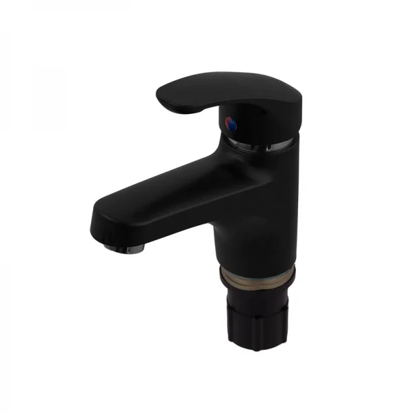 Смеситель для умывальника Plamix Fidel-001 SET Matte black (с подводкой) (PM0660)