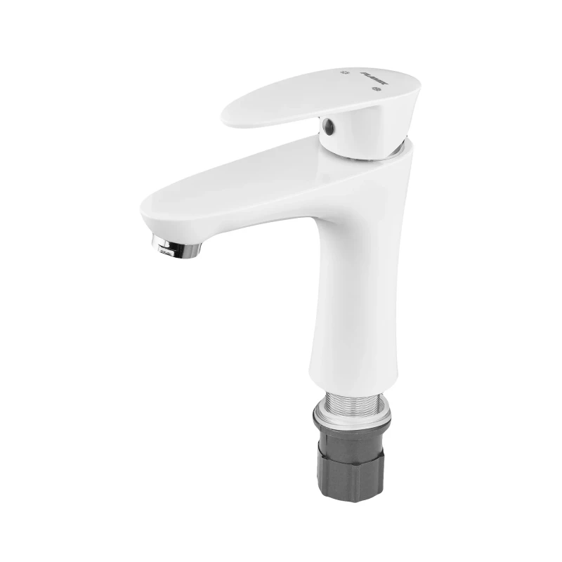 Смеситель для умывальника Plamix Cezar-001 SET White (с подводом) (PM0661)