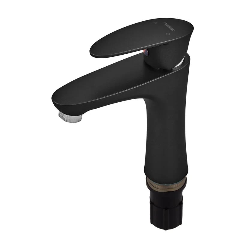 Смеситель для умывальника Plamix Cezar-001 SET Matte black (с подводкой) (PM0662)