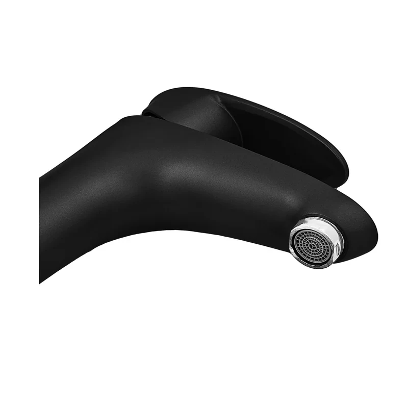 Смеситель для умывальника Plamix Cezar-001 SET Matte black (с подводкой) (PM0662)