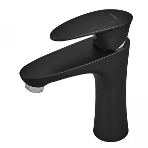 Смеситель для умывальника Plamix Cezar-001 SET Matte black (с подводкой) (PM0662) Смеситель для умывальника Plamix Cezar-001 SET Matte black (с подводкой) (PM0662)