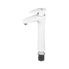 Смеситель для умывальника Plamix Cezar-001 HIGH SET White (с подводом) (PM0663)