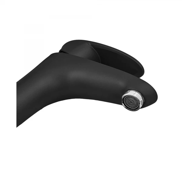 Смеситель для умывальника Plamix Cezar-001 HIGH SET Matte black (с подводкой) (PM0664)