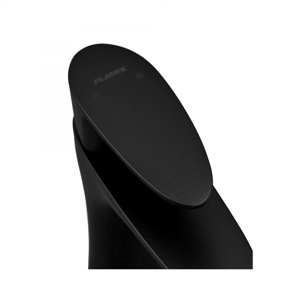 Смеситель для умывальника Plamix Cezar-001 HIGH SET Matte black (с подводкой) (PM0664)