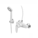 Смеситель для душевой кабины Plamix Cezar-003 SET White (со шлангом, лейкой и кронштейном) (PM0665)