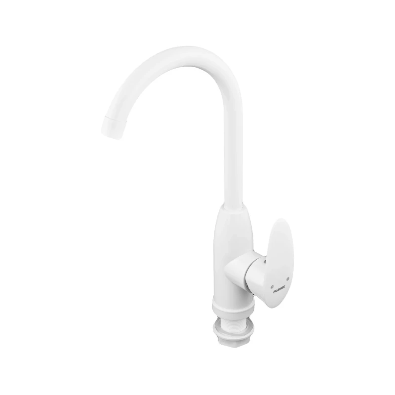 Смеситель для кухни Plamix Cezar-011-B SET White (с подводкой) (PM0667)