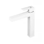 Смеситель для умывальника Plamix Kubus-001 HIGH SET White (с подводом) (PM0672)