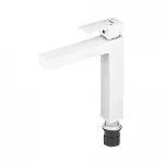 Смеситель для умывальника Plamix Kubus-001 HIGH SET White (с подводом) (PM0672)