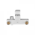 Смеситель для ванны Plamix Kubus-009 EURO SET пластиковый белый глянцевый с душевым набором (PM0673)