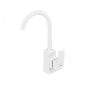 Смеситель для кухни Plamix Kubus-011 SET белый из ABS-пластика с гибкой подводкой PM0674 (PM0674)