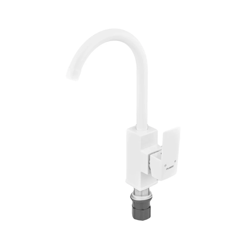 Смеситель для кухни Plamix Kubus-011 SET White (с подводкой) (PM0674)