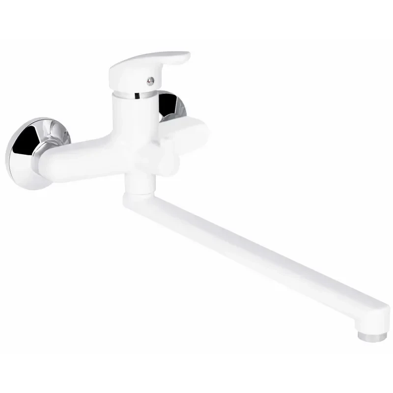 Смеситель для ванны Plamix Afina-006 EURO White (без шланга и лейки) (PM0687)