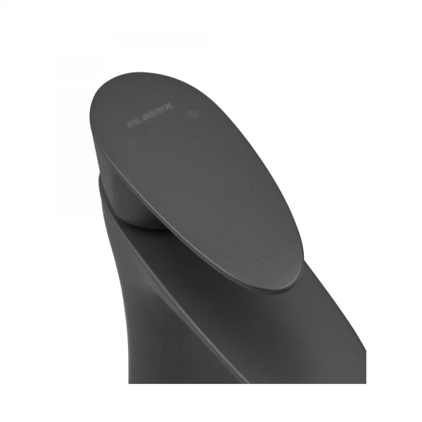 Смеситель для умывальника Plamix CEZAR-001 SET Graphite с подводом (PM0688)