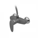 Смеситель для душевой кабины Plamix CEZAR-003 SET графитовый с лейкой, шлангом и держателем (PM0689)
