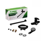Смеситель для ванны Plamix CEZAR-006 EURO SET Matte black, со шлангом, лейкой и кронштейном (PM0690)