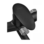 Смеситель для ванны Plamix CEZAR-006 EURO SET Matte black, со шлангом, лейкой и кронштейном (PM0690)