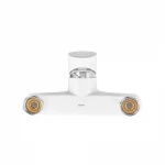 Смеситель для ванны Plamix CEZAR-009 EURO SET White, со шлангом, лейкой и кронштейном (PM0692)