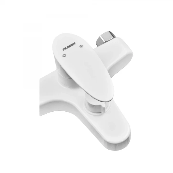 Смеситель для ванны Plamix CEZAR-009 EURO SET White, со шлангом, лейкой и кронштейном (PM0692)