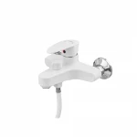 Смеситель для ванны Plamix CEZAR-009 EURO SET White, со шлангом, лейкой и кронштейном (PM0692)