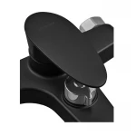 Смеситель для ванны Plamix CEZAR-009 EURO SET Matte black, со шлангом, лейкой и кронштейном (PM0693)
