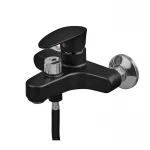 Смеситель для ванны Plamix CEZAR-009 EURO SET Matte black, со шлангом, лейкой и кронштейном (PM0693)