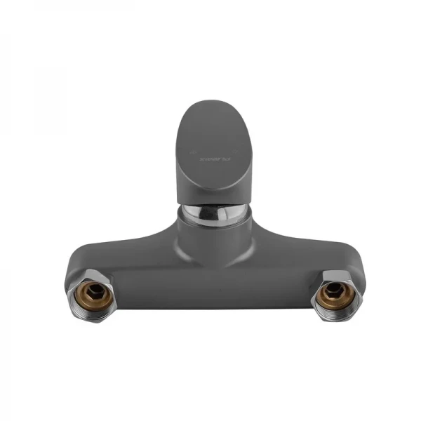 Змішувач для ванни Plamix CEZAR-009 EURO SET графітовий з ABS-пластику з коротким виливом та душовим набором (PM0694)