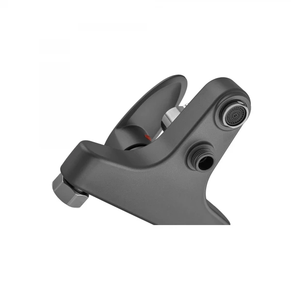 Смеситель для ванны Plamix CEZAR-009 EURO SET Graphite, со шлангом, лейкой и кронштейном (PM0694)