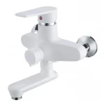 Смеситель для ванны PLAMIX OSCAR-008 EURO SET WHITE (со шлангом, лейкой и кронштейном) (PM0698)